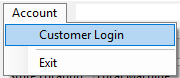 Account Menu Customer Login Menu