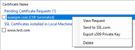 SSLM CSR Context Menu