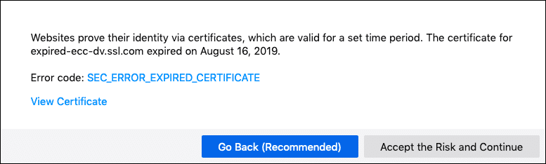 SEC_ERROR_EXPIRED_CERTIFICATE