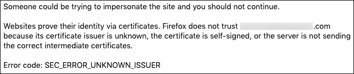 SEC_ERROR_UNKNOWN_ISSUER