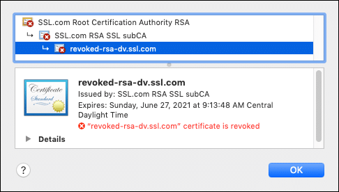 Certificate is revoked