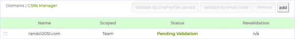 Pending Validation