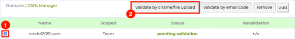 validate by cname/file upload