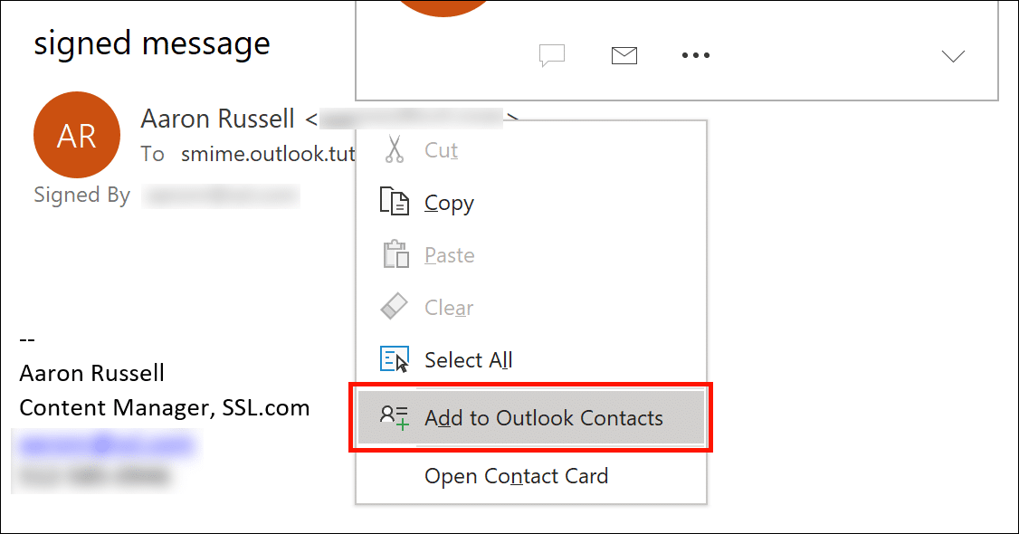 Add to Outlook Contacts