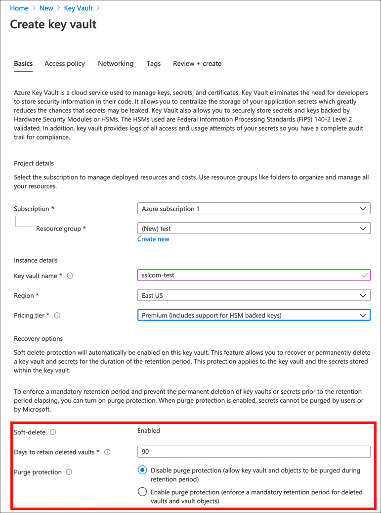 Set recovery options