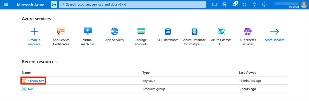 Select Key Vault