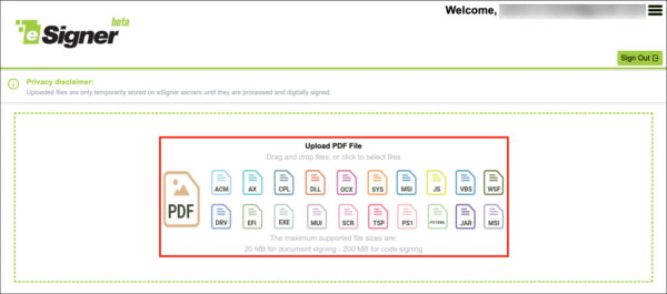 Upload PDF file