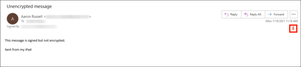 Signed, not encrypted email